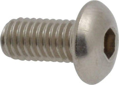 Value Collection - M5x0.80 Metric Coarse Hex Socket Drive, Button Screw - Grade 18-8 Stainless Steel, Fully Threaded, 10mm Length Under Head - Industrial Tool & Supply