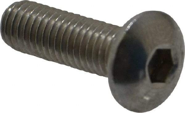 Value Collection - M5x0.80 Metric Coarse Hex Socket Drive, Button Screw - Grade 18-8 Stainless Steel, Fully Threaded, 16mm Length Under Head - Industrial Tool & Supply