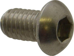 Value Collection - M6x1.00 Metric Coarse Hex Socket Drive, Button Screw - Grade 18-8 Stainless Steel, Fully Threaded, 10mm Length Under Head - Industrial Tool & Supply