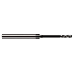 Square End Mill: 0.1'' Dia, 3/4'' LOC, 1/8'' Shank Dia, 2-1/2'' OAL, 3 Flutes, Solid Carbide Single End, Amorphous Diamond Finish, 30 ° Helix, Centercutting, RH Cut, RH Flute