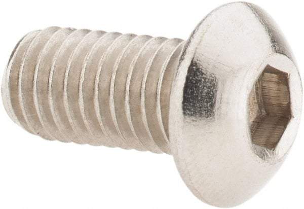 Value Collection - M8x1.25 Metric Coarse Hex Socket Drive, Button Screw - Grade 18-8 Stainless Steel, Fully Threaded, 16mm Length Under Head - Industrial Tool & Supply