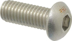 Value Collection - M8x1.25 Metric Coarse Hex Socket Drive, Button Screw - Grade 18-8 Stainless Steel, Fully Threaded, 20mm Length Under Head - Industrial Tool & Supply