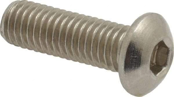 Value Collection - M8x1.25 Metric Coarse Hex Socket Drive, Button Screw - Grade 18-8 Stainless Steel, Fully Threaded, 25mm Length Under Head - Industrial Tool & Supply