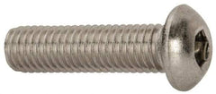 Value Collection - M8x1.25 Metric Coarse Hex Socket Drive, Button Screw - Grade 18-8 Stainless Steel, Partially Threaded, 30mm Length Under Head - Industrial Tool & Supply
