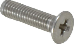 Value Collection - M3x0.50 Metric Coarse, 12mm OAL Phillips Drive Machine Screw - Flat Head, Grade 18-8 Stainless Steel, Uncoated, Without Washer - Industrial Tool & Supply