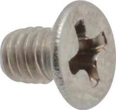 Value Collection - M4x0.70 Metric Coarse, 6mm OAL Phillips Drive Machine Screw - Flat Head, Grade 18-8 Stainless Steel, Uncoated, Without Washer - Industrial Tool & Supply
