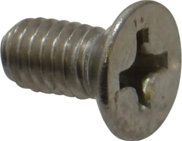 Value Collection - M4x0.70 Metric Coarse, 8mm OAL Phillips Drive Machine Screw - Flat Head, Grade 18-8 Stainless Steel, Uncoated, Without Washer - Industrial Tool & Supply