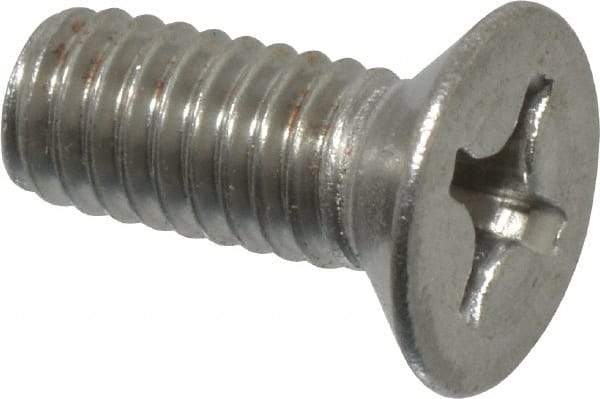 Value Collection - M4x0.70 Metric Coarse, 10mm OAL Phillips Drive Machine Screw - Flat Head, Grade 18-8 Stainless Steel, Uncoated, Without Washer - Industrial Tool & Supply