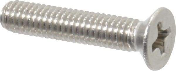 Value Collection - M4x0.70 Metric Coarse, 20mm OAL Phillips Drive Machine Screw - Flat Head, Grade 18-8 Stainless Steel, Uncoated, Without Washer - Industrial Tool & Supply
