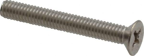 Value Collection - M4x0.70 Metric Coarse, 30mm OAL Phillips Drive Machine Screw - Flat Head, Grade 18-8 Stainless Steel, Uncoated, Without Washer - Industrial Tool & Supply