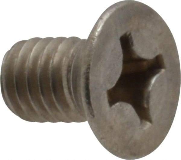 Value Collection - M6x1.00 Metric Coarse, 10mm OAL Phillips Drive Machine Screw - Flat Head, Grade 18-8 Stainless Steel, Uncoated, Without Washer - Industrial Tool & Supply