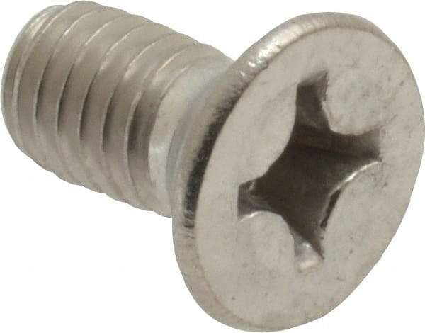 Value Collection - M6x1.00 Metric Coarse, 12mm OAL Phillips Drive Machine Screw - Flat Head, Grade 18-8 Stainless Steel, Uncoated, Without Washer - Industrial Tool & Supply