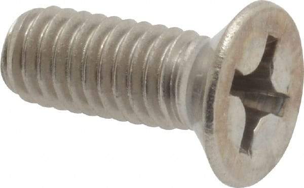 Value Collection - M6x1.00 Metric Coarse, 16mm OAL Phillips Drive Machine Screw - Flat Head, Grade 18-8 Stainless Steel, Uncoated, Without Washer - Industrial Tool & Supply