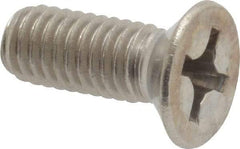 Value Collection - M6x1.00 Metric Coarse, 16mm OAL Phillips Drive Machine Screw - Flat Head, Grade 18-8 Stainless Steel, Uncoated, Without Washer - Industrial Tool & Supply