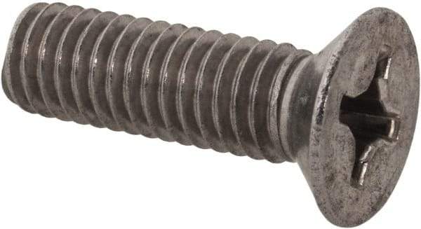 Value Collection - M6x1.00 Metric Coarse, 20mm OAL Phillips Drive Machine Screw - Flat Head, Grade 18-8 Stainless Steel, Uncoated, Without Washer - Industrial Tool & Supply