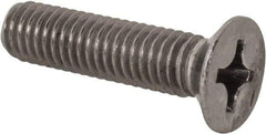 Value Collection - M6x1.00 Metric Coarse, 25mm OAL Phillips Drive Machine Screw - Flat Head, Grade 18-8 Stainless Steel, Uncoated, Without Washer - Industrial Tool & Supply