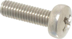 Value Collection - M3x0.50 Metric Coarse, 10mm Length Under Head Phillips Drive Machine Screw - Pan Head, Grade 18-8 Stainless Steel, Uncoated, Without Washer - Industrial Tool & Supply