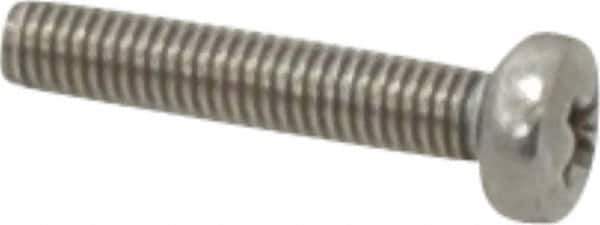 Value Collection - M3x0.50 Metric Coarse, 16mm Length Under Head Phillips Drive Machine Screw - Pan Head, Grade 18-8 Stainless Steel, Uncoated, Without Washer - Industrial Tool & Supply