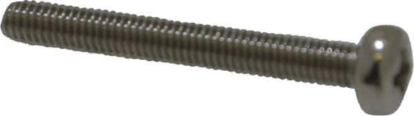 Value Collection - M3x0.50 Metric Coarse, 25mm Length Under Head Phillips Drive Machine Screw - Pan Head, Grade 18-8 Stainless Steel, Uncoated, Without Washer - Industrial Tool & Supply