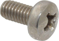 Value Collection - M4x0.70 Metric Coarse, 8mm Length Under Head Phillips Drive Machine Screw - Pan Head, Grade 18-8 Stainless Steel, Uncoated, Without Washer - Industrial Tool & Supply