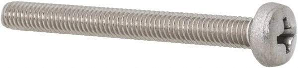Value Collection - M4x0.70 Metric Coarse, 40mm Length Under Head Phillips Drive Machine Screw - Pan Head, Grade 18-8 Stainless Steel, Uncoated, Without Washer - Industrial Tool & Supply