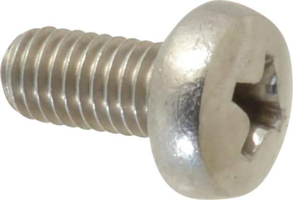 Value Collection - M5x0.80 Metric Coarse, 10mm Length Under Head Phillips Drive Machine Screw - Pan Head, Grade 18-8 Stainless Steel, Uncoated, Without Washer - Industrial Tool & Supply