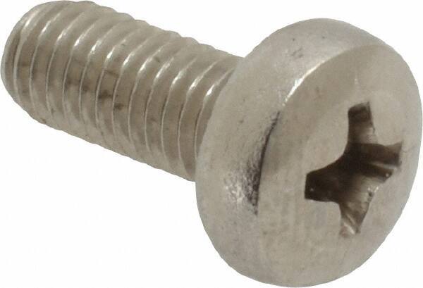 Value Collection - M5x0.80 Metric Coarse, 12mm Length Under Head Phillips Drive Machine Screw - Pan Head, Grade 18-8 Stainless Steel, Uncoated, Without Washer - Industrial Tool & Supply