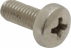 Value Collection - M5x0.80 Metric Coarse, 12mm Length Under Head Phillips Drive Machine Screw - Pan Head, Grade 18-8 Stainless Steel, Uncoated, Without Washer - Industrial Tool & Supply