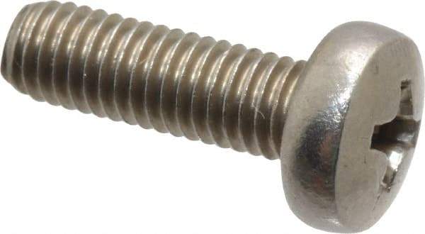 Value Collection - M5x0.80 Metric Coarse, 16mm Length Under Head Phillips Drive Machine Screw - Pan Head, Grade 18-8 Stainless Steel, Uncoated, Without Washer - Industrial Tool & Supply