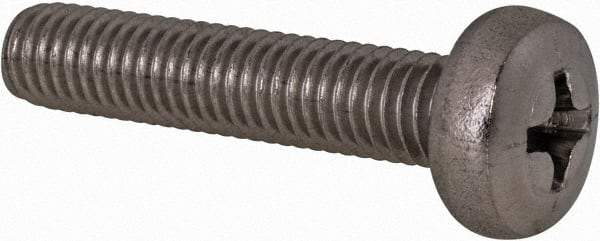 Value Collection - M5x0.80 Metric Coarse, 25mm Length Under Head Phillips Drive Machine Screw - Pan Head, Grade 18-8 Stainless Steel, Uncoated, Without Washer - Industrial Tool & Supply