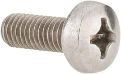 Value Collection - M6x1.00 Metric Coarse, 16mm Length Under Head Phillips Drive Machine Screw - Pan Head, Grade 18-8 Stainless Steel, Uncoated, Without Washer - Industrial Tool & Supply
