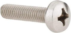 Value Collection - M6x1.00 Metric Coarse, 25mm Length Under Head Phillips Drive Machine Screw - Pan Head, Grade 18-8 Stainless Steel, Uncoated, Without Washer - Industrial Tool & Supply
