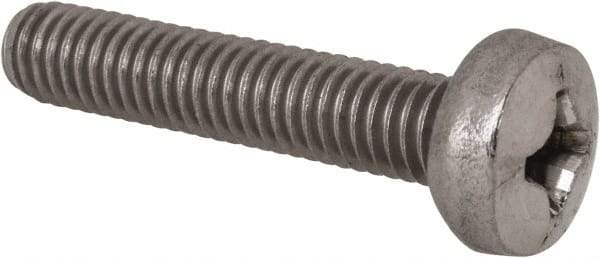 Value Collection - M6x1.00 Metric Coarse, 30mm Length Under Head Phillips Drive Machine Screw - Pan Head, Grade 18-8 Stainless Steel, Uncoated, Without Washer - Industrial Tool & Supply