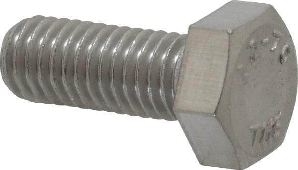 Value Collection - M8x1.25mm Metric Coarse, 20mm Length Under Head Hex Head Cap Screw - Fully Threaded, Grade 18-8 & Austenitic A2 Stainless Steel, 13mm Hex - Industrial Tool & Supply