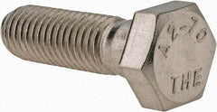 Value Collection - M12x1.75mm Metric Coarse, 40mm Length Under Head Hex Head Cap Screw - Partially Threaded, Grade 18-8 & Austenitic A2 Stainless Steel, 19mm Hex - Industrial Tool & Supply