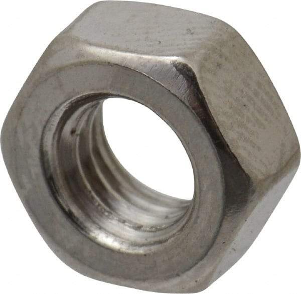 Value Collection - M6x1.00 Stainless Steel Right Hand Hex Nut - 10mm Across Flats, 5mm High, Uncoated - Industrial Tool & Supply