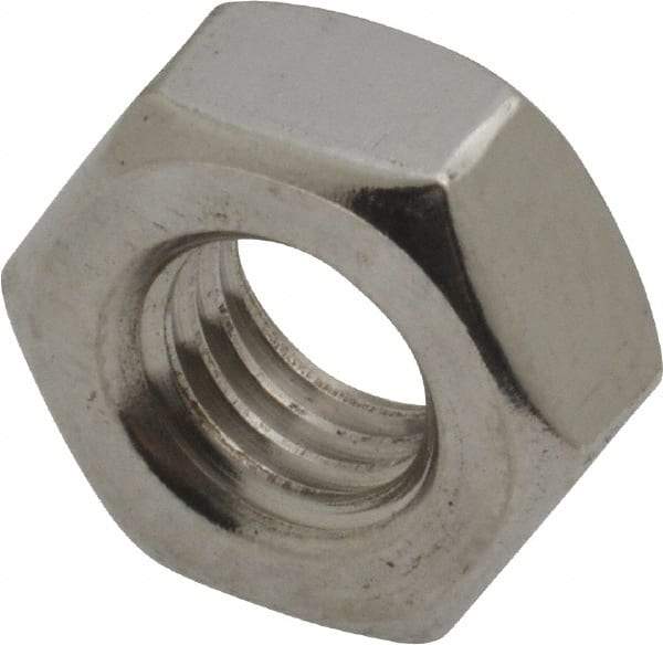 Value Collection - M10x1.50 Stainless Steel Right Hand Hex Nut - 17mm Across Flats, 8mm High, Uncoated - Industrial Tool & Supply