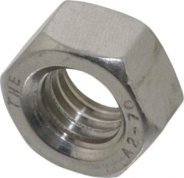 Value Collection - M12x1.75 Stainless Steel Right Hand Hex Nut - 19mm Across Flats, 10mm High, Uncoated - Industrial Tool & Supply