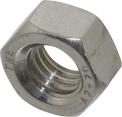 Value Collection - M12x1.75 Stainless Steel Right Hand Hex Nut - 19mm Across Flats, 10mm High, Uncoated - Industrial Tool & Supply