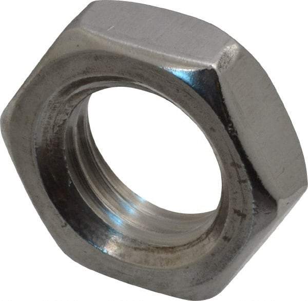 Value Collection - M20x2.50 Metric Coarse Stainless Steel Right Hand Hex Jam Nut - 30mm Across Flats, 10mm High, Uncoated - Industrial Tool & Supply