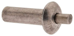 Made in USA - Universal Head Aluminum Alloy Drive Blind Rivet - Stainless Steel Mandrel, 0.297" to 5/16" Grip, 1/4" Head Diam, 0.128" to 0.14" Hole Diam, 0.406" Length Under Head, 1/8" Body Diam - Industrial Tool & Supply