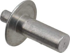 Made in USA - Brazier Head Aluminum Alloy Drive Blind Rivet - Aluminum Alloy Mandrel, 0.453" to 1/2" Grip, 5/8" Head Diam, 0.266" to 0.281" Hole Diam, 0.656" Length Under Head, 1/4" Body Diam - Industrial Tool & Supply