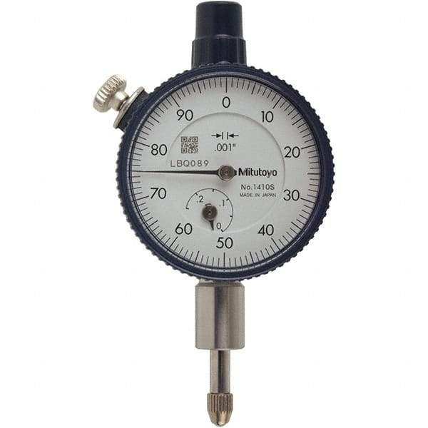 Mitutoyo - 1/4" Range, 0-100 Dial Reading, 0.001" Graduation Dial Drop Indicator - 40mm Dial, 0.1" Range per Revolution, 0.001" Accuracy, Revolution Counter - Industrial Tool & Supply