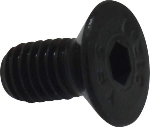 Value Collection - M5x0.80 Metric Coarse Hex Socket Drive, 90° Flat Screw - Grade 12.9 Alloy Steel, Black Oxide Finish, Fully Threaded, 10mm OAL - Industrial Tool & Supply