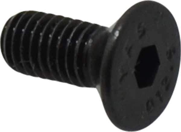 Value Collection - M5x0.80 Metric Coarse Hex Socket Drive, 90° Flat Screw - Grade 12.9 Alloy Steel, Black Oxide Finish, Fully Threaded, 12mm OAL - Industrial Tool & Supply