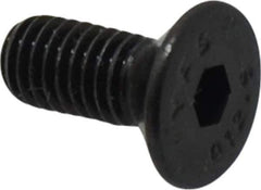 Value Collection - M5x0.80 Metric Coarse Hex Socket Drive, 90° Flat Screw - Grade 12.9 Alloy Steel, Black Oxide Finish, Fully Threaded, 12mm OAL - Industrial Tool & Supply