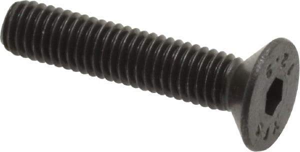 Value Collection - M5x0.80 Metric Coarse Hex Socket Drive, 90° Flat Screw - Grade 12.9 Alloy Steel, Black Oxide Finish, Fully Threaded, 25mm OAL - Industrial Tool & Supply