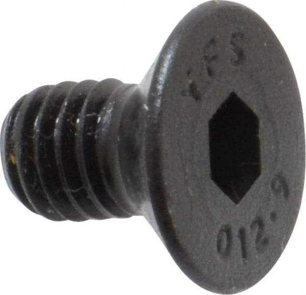 Value Collection - M6x1.00 Metric Coarse Hex Socket Drive, 90° Flat Screw - Grade 12.9 Alloy Steel, Black Oxide Finish, Fully Threaded, 10mm OAL - Industrial Tool & Supply