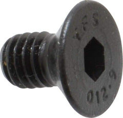 Value Collection - M6x1.00 Metric Coarse Hex Socket Drive, 90° Flat Screw - Grade 12.9 Alloy Steel, Black Oxide Finish, Fully Threaded, 10mm OAL - Industrial Tool & Supply