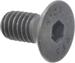 Value Collection - M6x1.00 Metric Coarse Hex Socket Drive, 90° Flat Screw - Grade 12.9 Alloy Steel, Black Oxide Finish, Fully Threaded, 12mm OAL - Industrial Tool & Supply